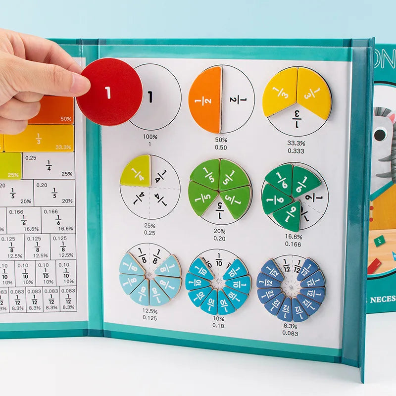 Easy Math - Juguete Magnético de Aprendizaje de Fracciones Matemático Montessori