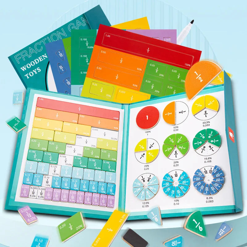 Easy Math - Juguete Magnético de Aprendizaje de Fracciones Matemático Montessori