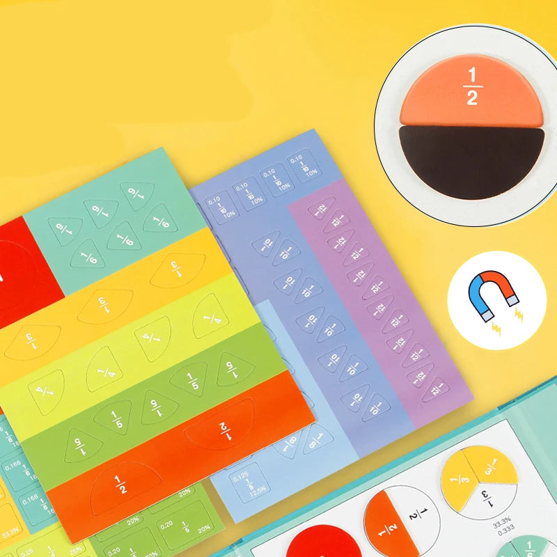 Easy Math - Juguete Magnético de Aprendizaje de Fracciones Matemático Montessori