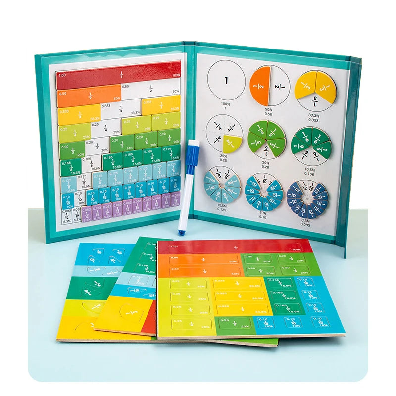Easy Math - Juguete Magnético de Aprendizaje de Fracciones Matemático Montessori