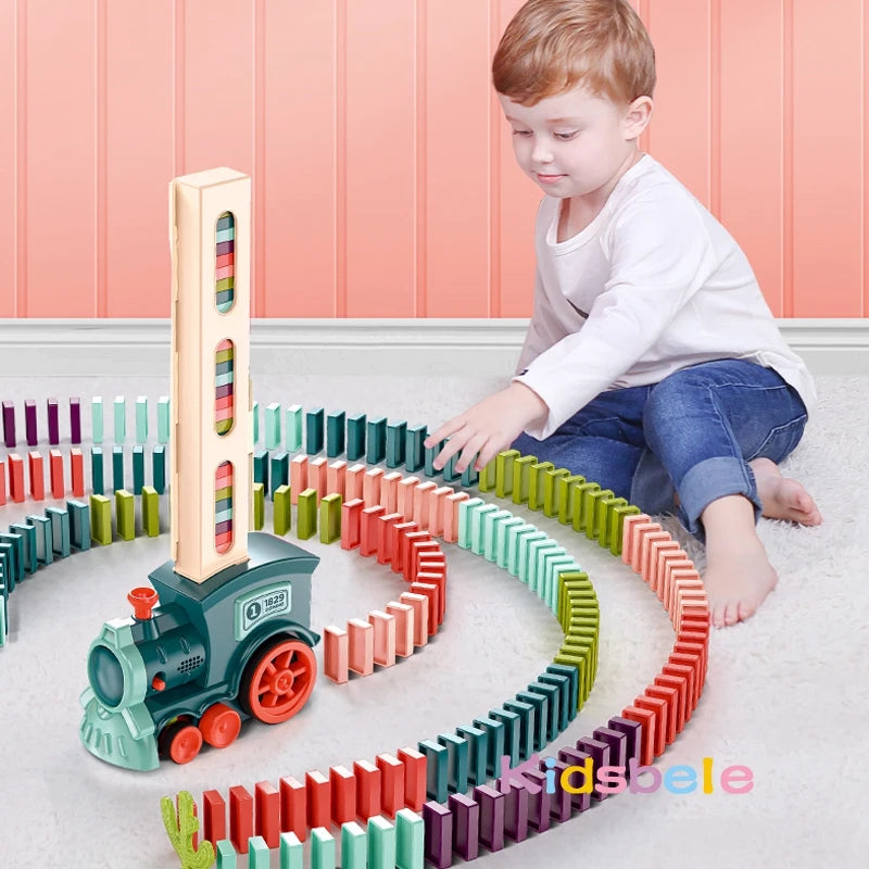 Super Train - Trenecito Eléctrico de Dominó para Niños con Sonido y Luz